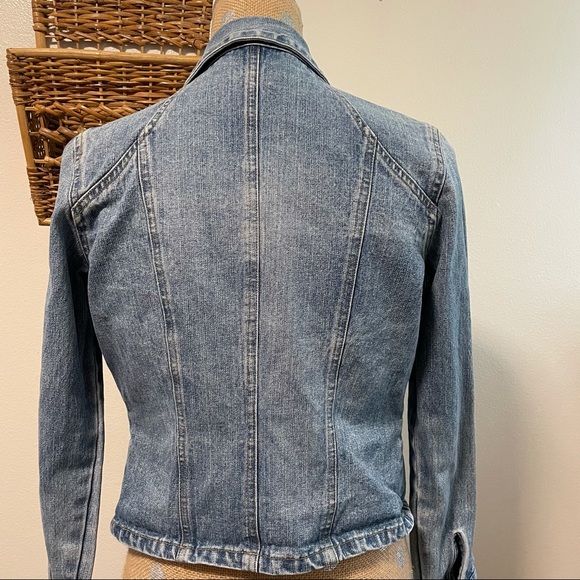 Clio Petites Vintage Jean A Line Button Jacket 6 - Picture 7 of 15